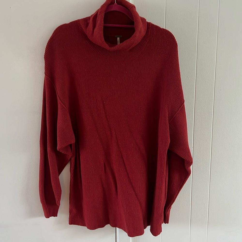 Free People Burnt Orange Tunic Turtleneck